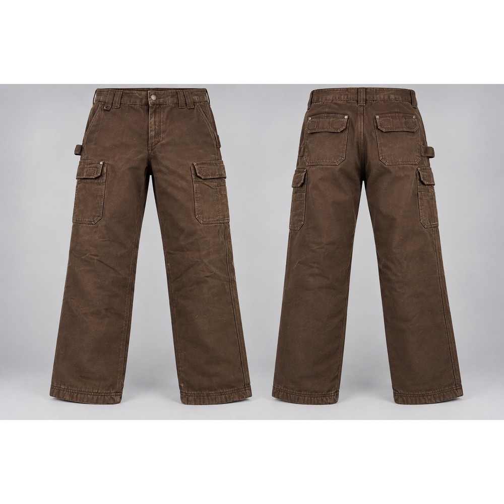 Duluth Trading Heavy Duty Pants Mens Brown Fleece Lined Pockets 40/34